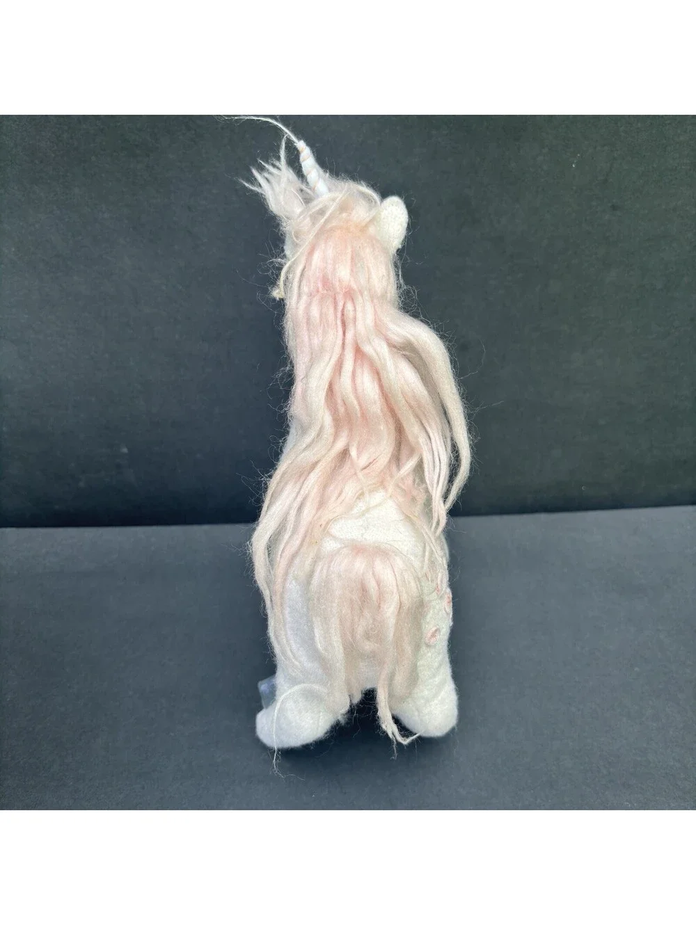 Crate and Barrel Land of Nod White Unicorn Plush Stuffed Animal Wool Blend 9”